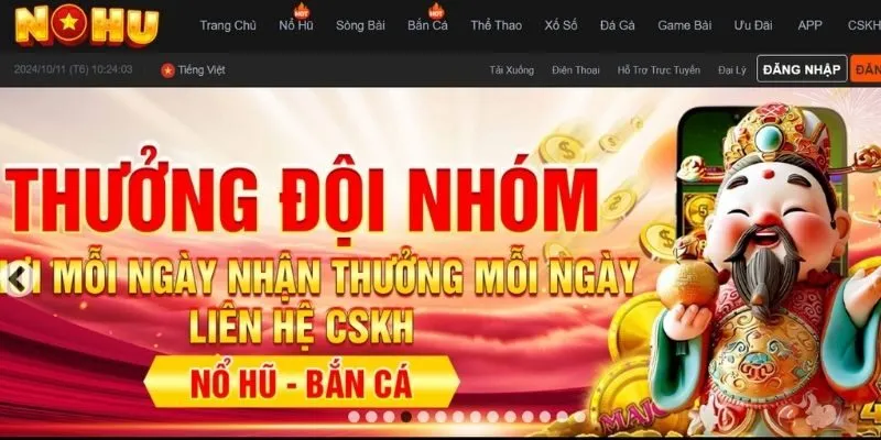 Giao diện trang chủ NOHU đẹp mắt, dễ sử dụng